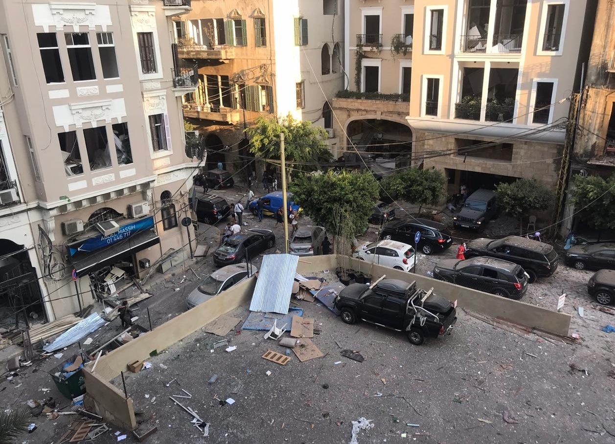 Aftermath of Beirut explosion.