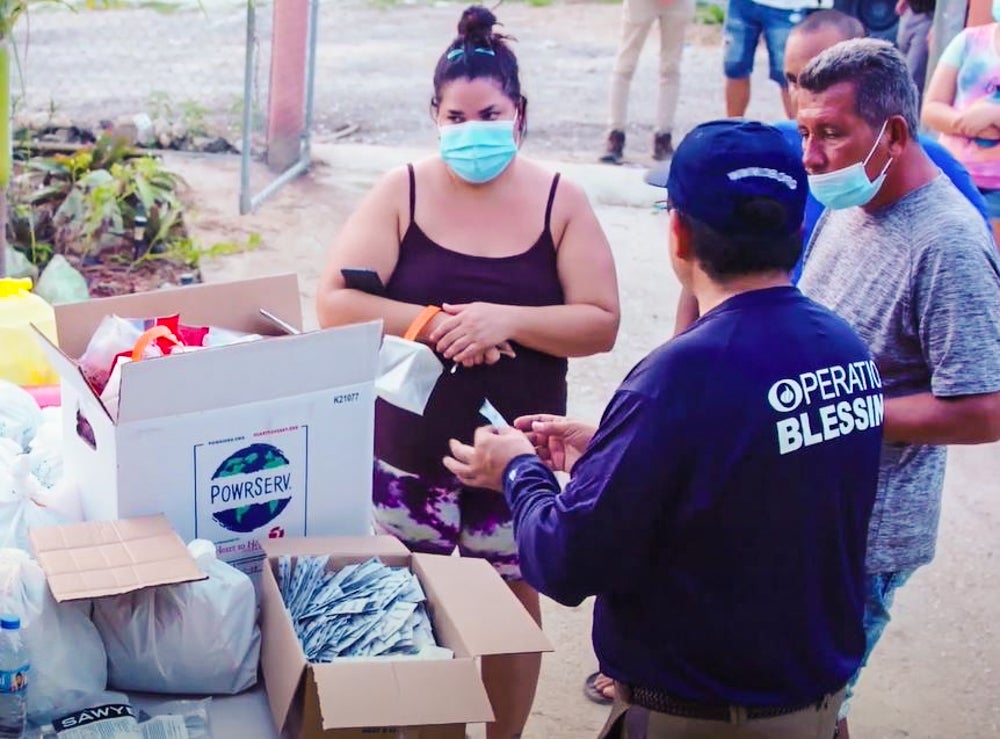 distributing disaster relief in Ponce, Puerto Rico, after Hurricane Fiona