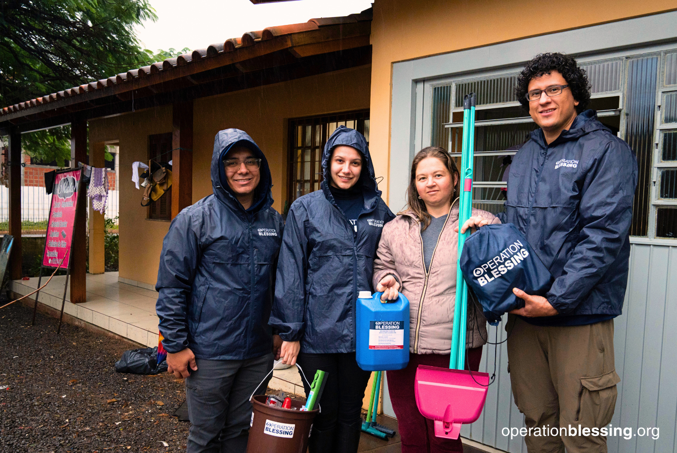 delivering supplies to Brazilian flood victims