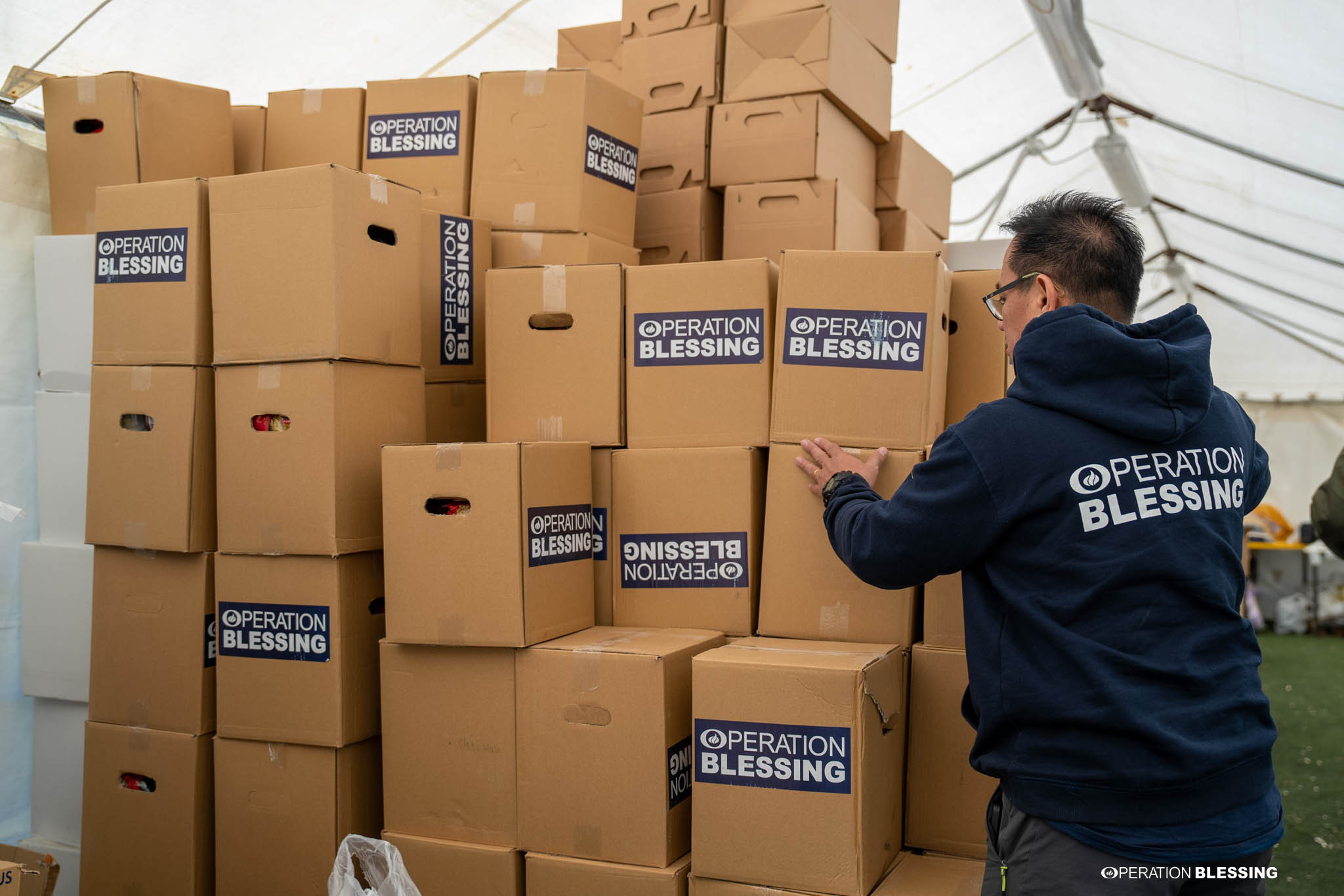 Supplies for earthquake victims