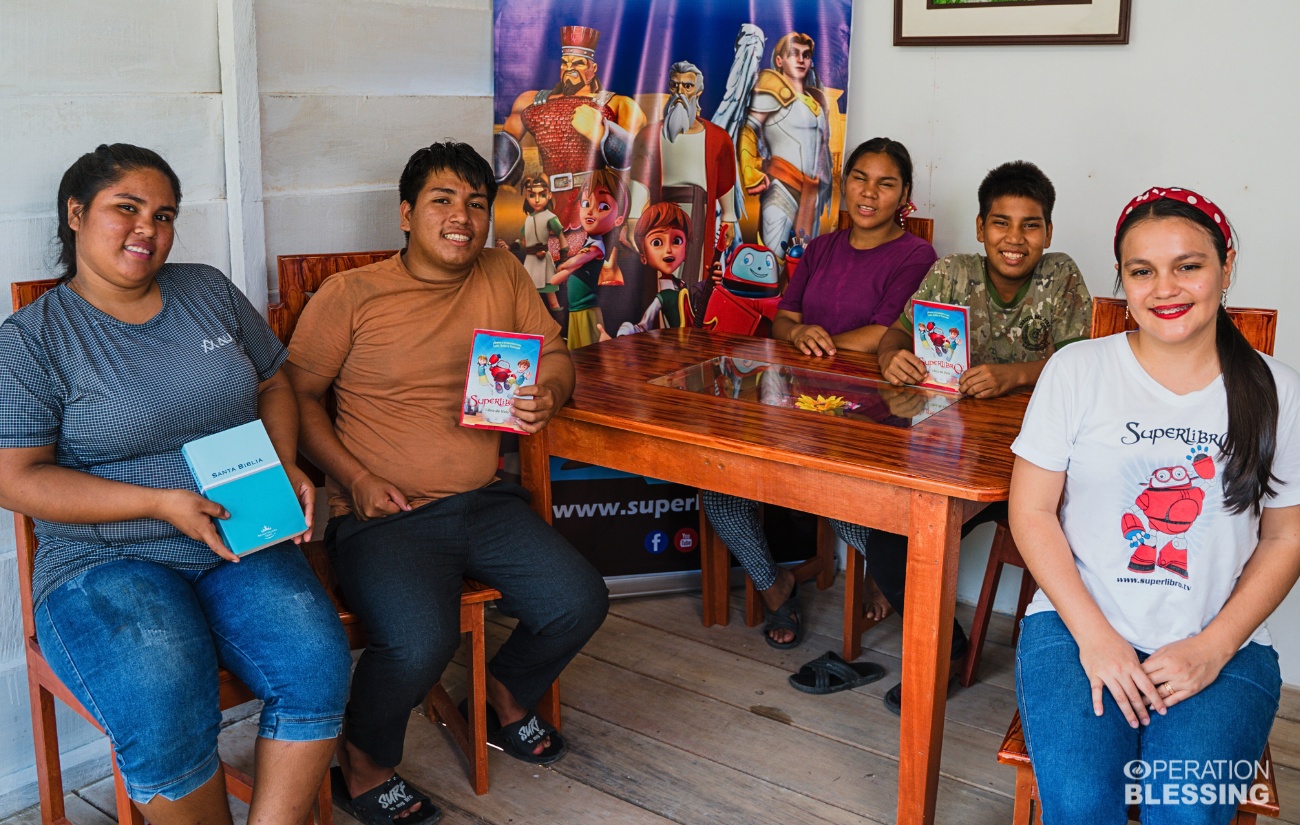 blessing a family in Peru