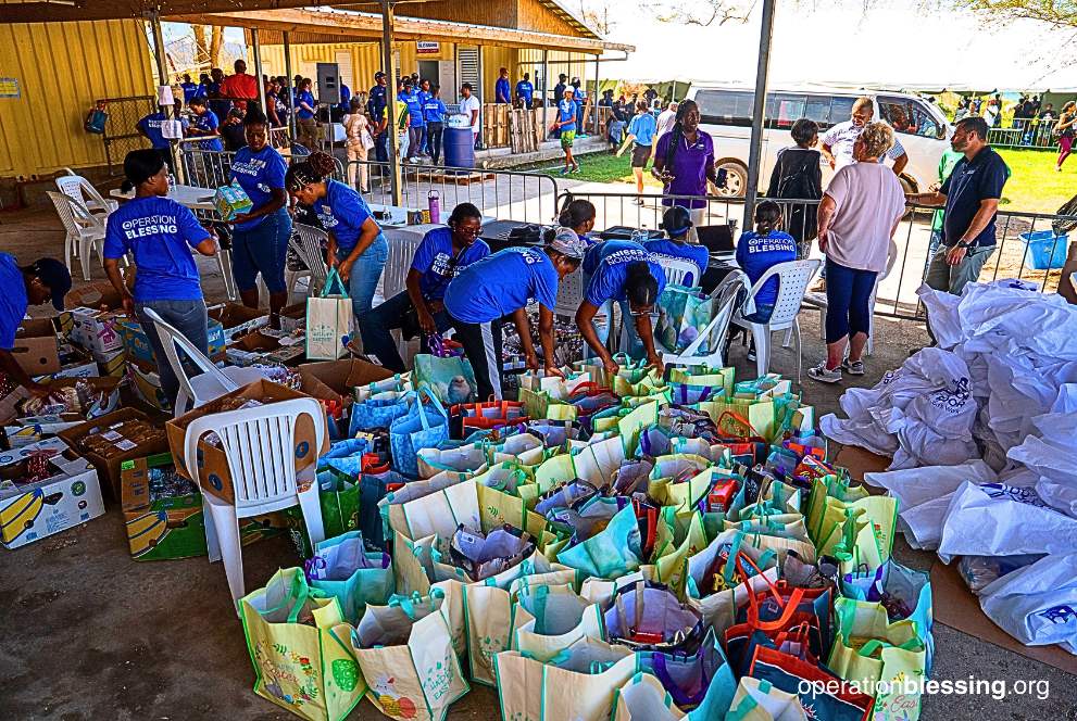 providing food for hurricane Melissa victims
