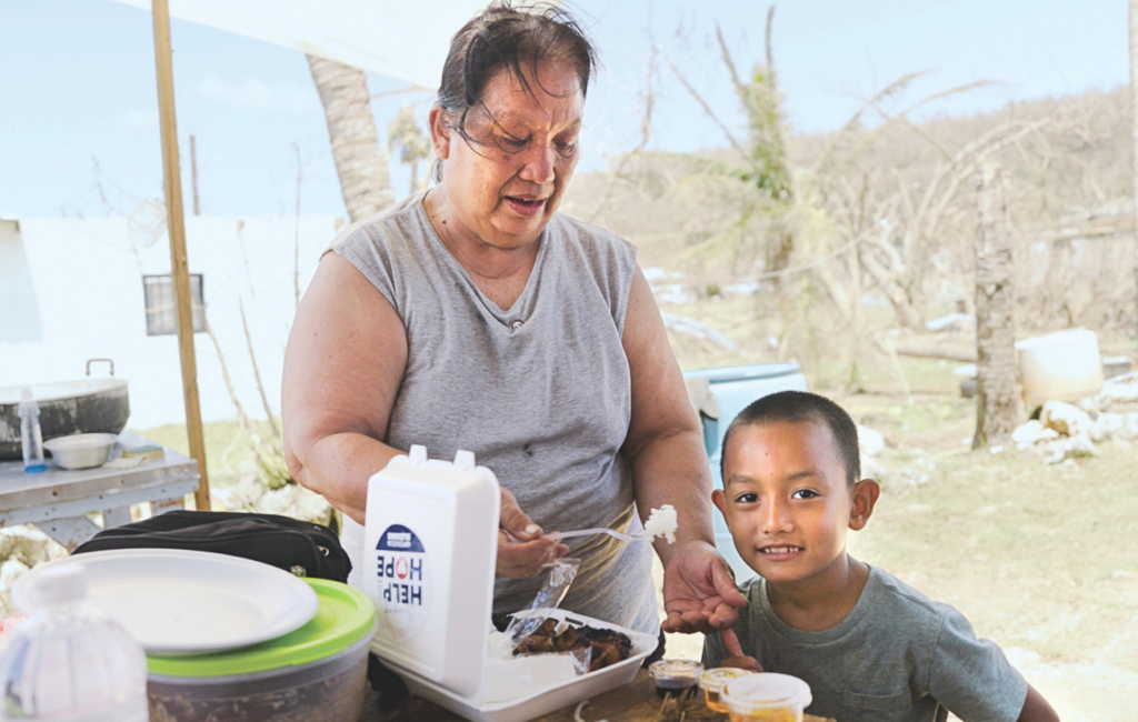 food for disaster victims after a Typhoon